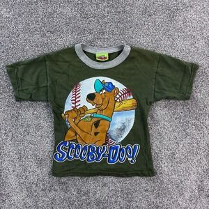 Vintage Y2K‎ Scooby-Doo Shirt Youth Small Green Cartoon Network Baseball Sports
